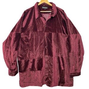 SYLLABLES Corduroy Jacket Shacket Women 3X Plus Size Burgundy Velvety Block NWOT
